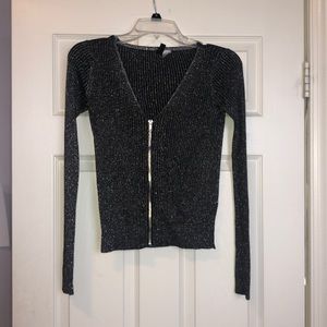 Glittery Zip Up Sweater